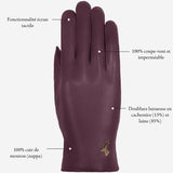 Ivy (violet) - Gants en peau de mouton avec doublure en laine/cachemire & fonction écran tactile - Schwartz & von Halen FR - Gants en Cuir - 13