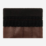 William (marron) - Gants en cuir de chèvre, doublure polaire chaude et bouton pression