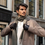 Jake (marron foncé) - Gants en peau de mouton avec doublure chaude en polaire et fonction écran tactile - Schwartz & von Halen FR - Gants en Cuir - 7