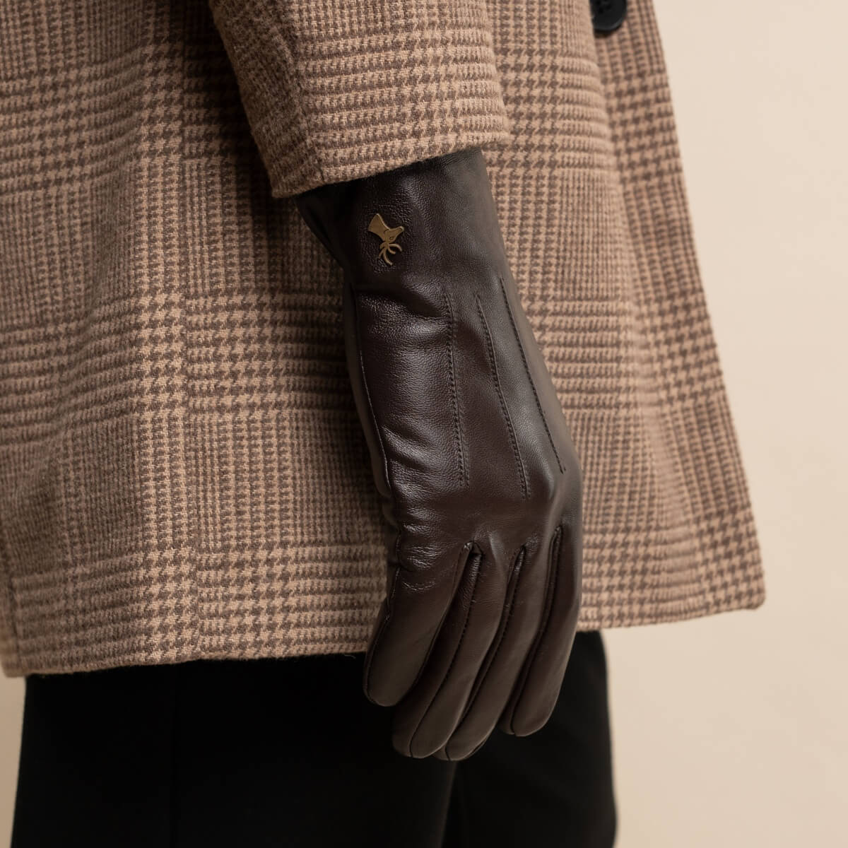 Jake (marron foncé) - Gants en peau de mouton avec doublure chaude en polaire et fonction écran tactile - Schwartz & von Halen FR - Gants en Cuir - 6