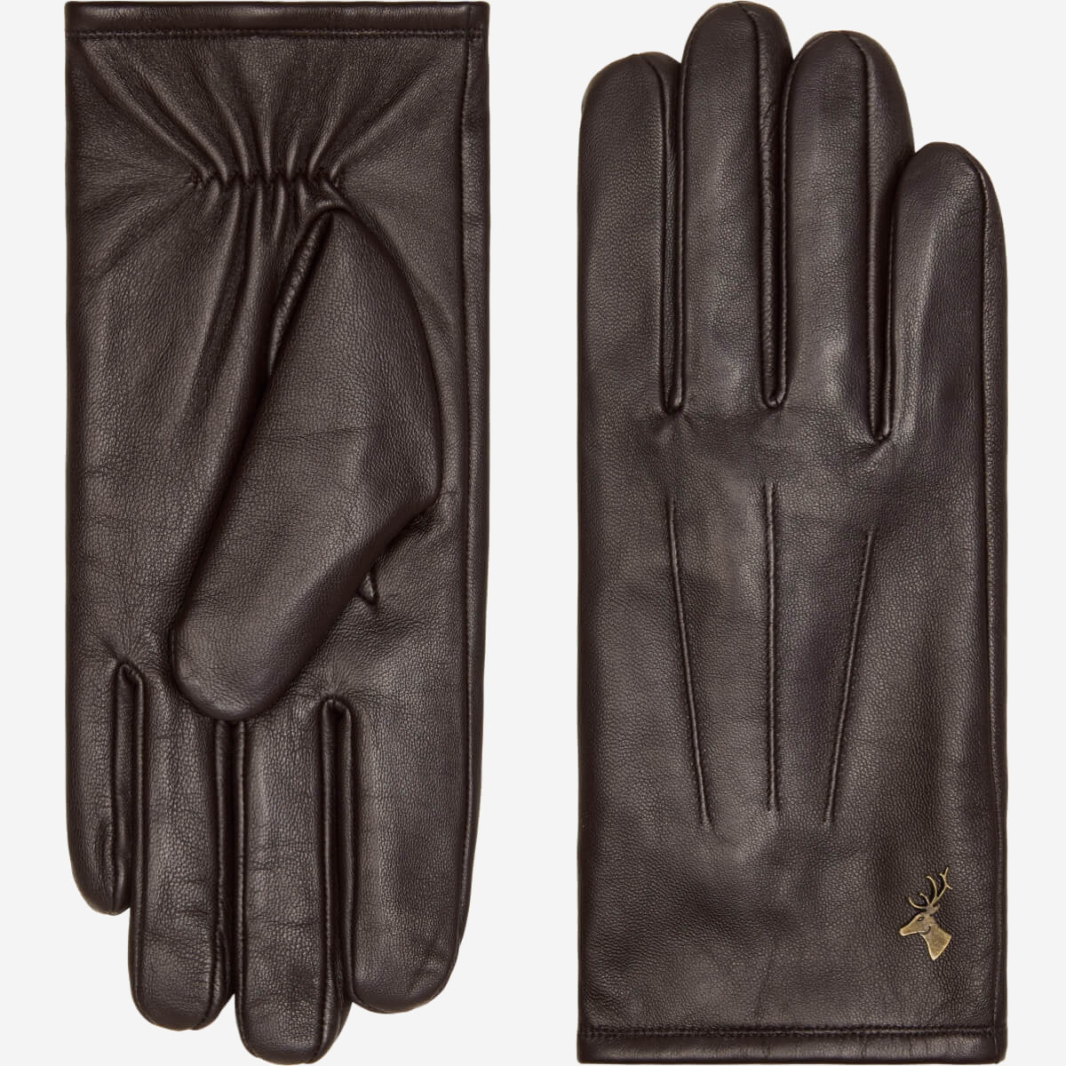 Jake (marron foncé) - Gants en peau de mouton avec doublure chaude en polaire et fonction écran tactile - Schwartz & von Halen FR - Gants en Cuir - 2
