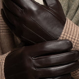 Jake (marron foncé) - Gants en peau de mouton avec doublure chaude en polaire et fonction écran tactile - Schwartz & von Halen FR - Gants en Cuir - 11