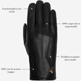 Jake (noir) - Gants en peau de mouton avec doublure chaude en polaire et fonction écran tactile - Schwartz & von Halen FR - Gants en Cuir - 12