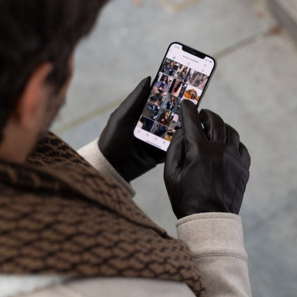 James (noir) – Gants classiques en cuir de mouton avec doublure luxueuse en cachemire et fonction tactile - Schwartz & von Halen FR - Gants en Cuir - 5