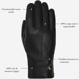 James (noir) – Gants classiques en cuir de mouton avec doublure luxueuse en cachemire et fonction tactile - Schwartz & von Halen FR - Gants en Cuir - 15