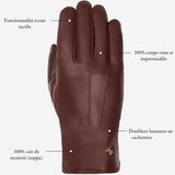 James (marron) – Gants classiques en cuir de mouton avec doublure luxueuse en cachemire et fonction tactile - Schwartz & von Halen FR - Gants en Cuir - 9
