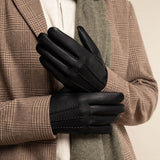 Jaxon (noir) - Gants en peau de chèvre avec luxueuse doublure en fausse fourrure & fonction écran tactile - Schwartz & von Halen FR - Gants en Cuir - 9