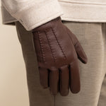 Jaxon (marron)  - Gants en peau de chèvre avec luxueuse doublure en fausse fourrure & fonction écran tactile  - Schwartz & von Halen FR - Gants en Cuir - 7