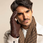 Jaxon (marron)  - Gants en peau de chèvre avec luxueuse doublure en fausse fourrure & fonction écran tactile  - Schwartz & von Halen FR - Gants en Cuir - 10