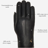Jaxon (noir) - Gants en peau de chèvre avec luxueuse doublure en fausse fourrure & fonction écran tactile - Schwartz & von Halen FR - Gants en Cuir - 15