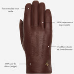 Jaxon (marron)  - Gants en peau de chèvre avec luxueuse doublure en fausse fourrure & fonction écran tactile  - Schwartz & von Halen FR - Gants en Cuir - 14