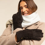 Josie (marron) - Gants en cuir de chèvre avec luxueuse fourrure de mouton - Schwartz & von Halen FR - Gants en Cuir - 7