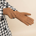 Josie (camel) - Gants en cuir de chèvre avec luxueuse fourrure de mouton - Schwartz & von Halen FR - Gants en Cuir - 11