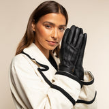 Julia (noir) - Gants en peau de chèvre avec luxueuse doublure en fausse fourrure & fonction écran tactile - Schwartz & von Halen FR - Gants en Cuir - 11