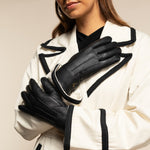 Julia (noir) - Gants en peau de chèvre avec luxueuse doublure en fausse fourrure & fonction écran tactile - Schwartz & von Halen FR - Gants en Cuir - 8