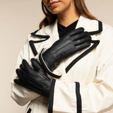 Julia (noir) - Gants en peau de chèvre avec luxueuse doublure en fausse fourrure & fonction écran tactile - Schwartz & von Halen FR - Gants en Cuir - 8