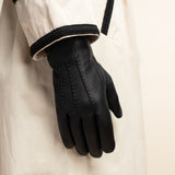 Julia (noir) - Gants en peau de chèvre avec luxueuse doublure en fausse fourrure & fonction écran tactile - Schwartz & von Halen FR - Gants en Cuir - 6