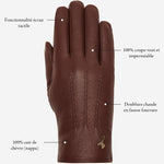 Julia (marron) - Gants en peau de chèvre avec luxueuse doublure en fausse fourrure & fonction écran tactile - Schwartz & von Halen FR - Gants en Cuir - 14