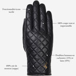 Kira (noir) - Gants en peau de mouton avec doublure en laine/cachemire & fonction écran tactile - Schwartz & von Halen FR - Gants en Cuir - 10