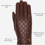 Kira (marron) - Gants en peau de mouton avec doublure en laine/cachemire & fonction écran tactile - Schwartz & von Halen FR - Gants en Cuir - 15