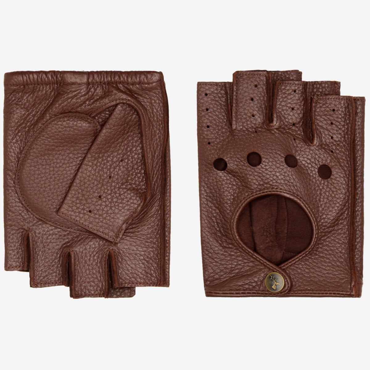 Robyn (marron) – luxueux gants de conduite sans doigts en cuir de cerf américain - Schwartz & von Halen FR - Gants en Cuir - 2