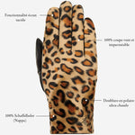 Léopard - Gants en cuir de mouton avec doublure polaire chaude et fonction écran tactile - Schwartz & von Halen FR - Gants en Cuir - 14