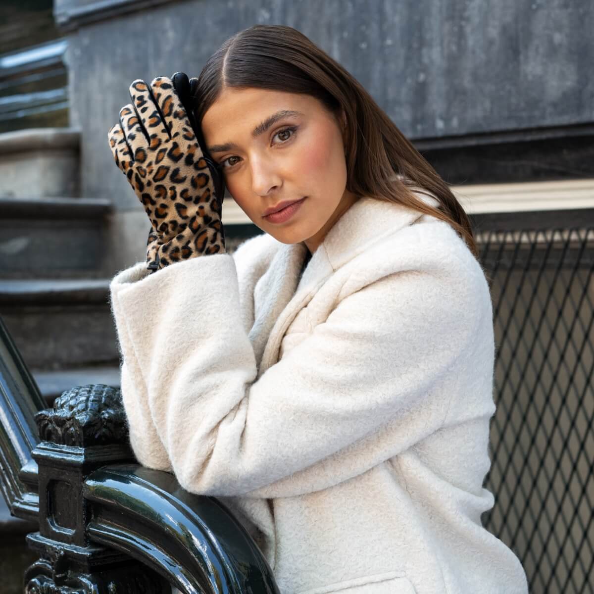 Léopard - Gants en cuir de mouton avec doublure polaire chaude et fonction écran tactile - Schwartz & von Halen FR - Gants en Cuir - 11