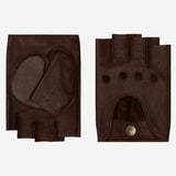 Liam (marron) – Gants de conduite classiques sans doigts en agneau pour homme