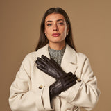 Lily (marron foncé) - Gants en peau de mouton avec doublure chaude en polaire & fonction écran tactile - Schwartz & von Halen FR - Gants en Cuir - 5
