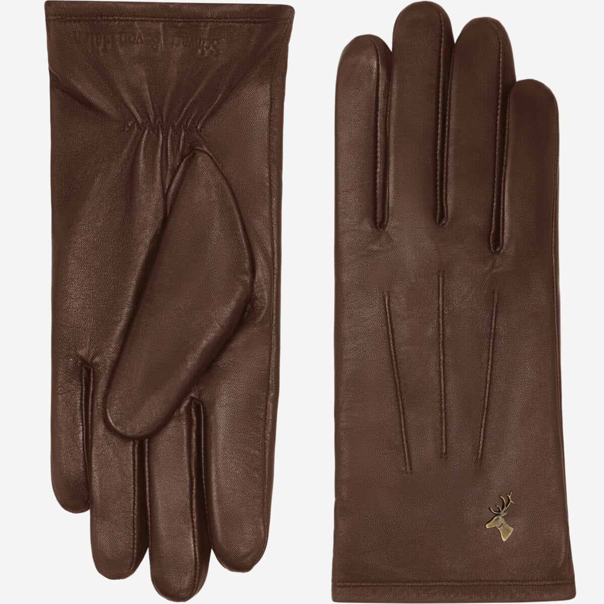 Lily (marron foncé) - Gants en peau de mouton avec doublure chaude en polaire & fonction écran tactile - Schwartz & von Halen FR - Gants en Cuir - 2