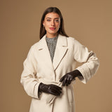 Lily (marron foncé) - Gants en peau de mouton avec doublure chaude en polaire & fonction écran tactile - Schwartz & von Halen FR - Gants en Cuir - 11