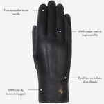 Lily (noir) - Gants en peau de mouton avec doublure chaude en polaire & fonction écran tactile - Schwartz & von Halen FR - Gants en Cuir - 9