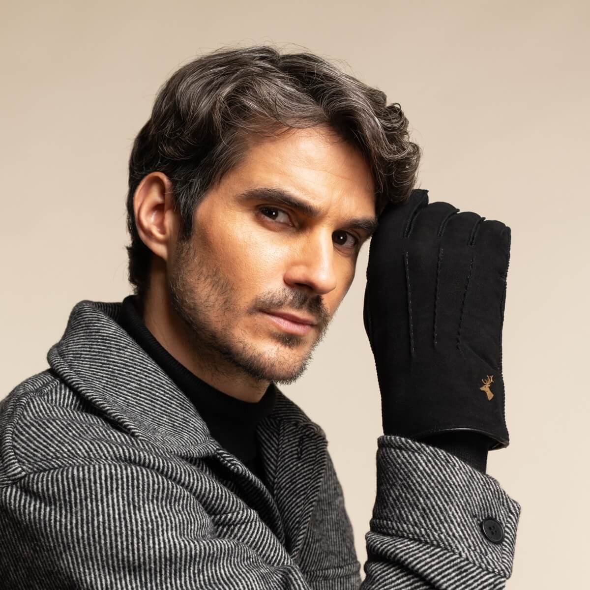 Matthew (noir) - Gants en cuir de chèvre avec luxueuse fourrure de mouton - Schwartz & von Halen FR - Gants en Cuir - 7