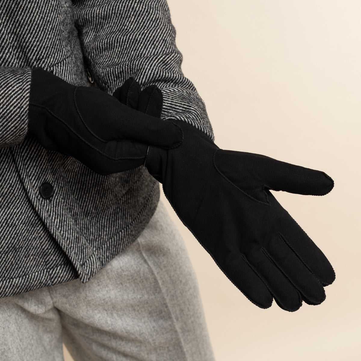 Matthew (noir) - Gants en cuir de chèvre avec luxueuse fourrure de mouton - Schwartz & von Halen FR - Gants en Cuir - 8