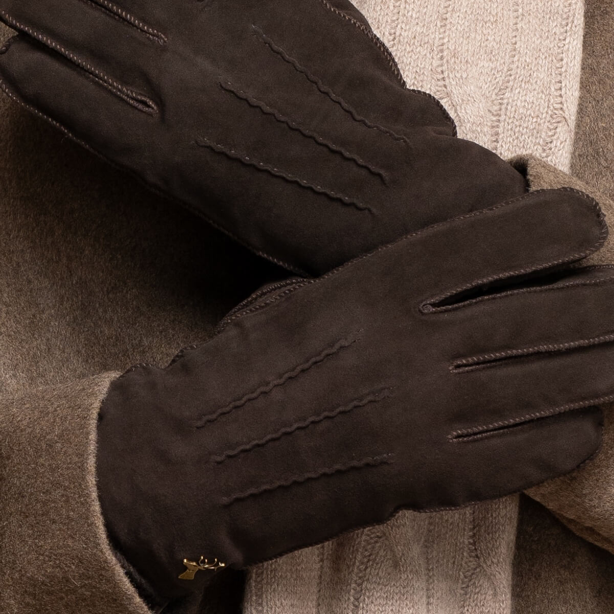 Matthew (marron) - Gants en cuir de chèvre avec luxueuse fourrure de mouton - Schwartz & von Halen FR - Gants en Cuir - 11