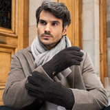 Matthew (marron) - Gants en cuir de chèvre avec luxueuse fourrure de mouton - Schwartz & von Halen FR - Gants en Cuir - 10