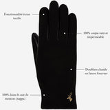 Nora - Gants tactiles en cuir de mouton et doublure luxueuse en fausse fourrure - Schwartz & von Halen FR - Gants en Cuir - 11