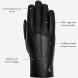 Olivia - Gants en peau de mouton avec luxueuse doublure en fausse fourrure & fonction écran tactile  - Schwartz & von Halen FR - Gants en Cuir - 13