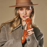 Robyn (cognac) – luxueux gants de conduite sans doigts en cuir de cerf américain