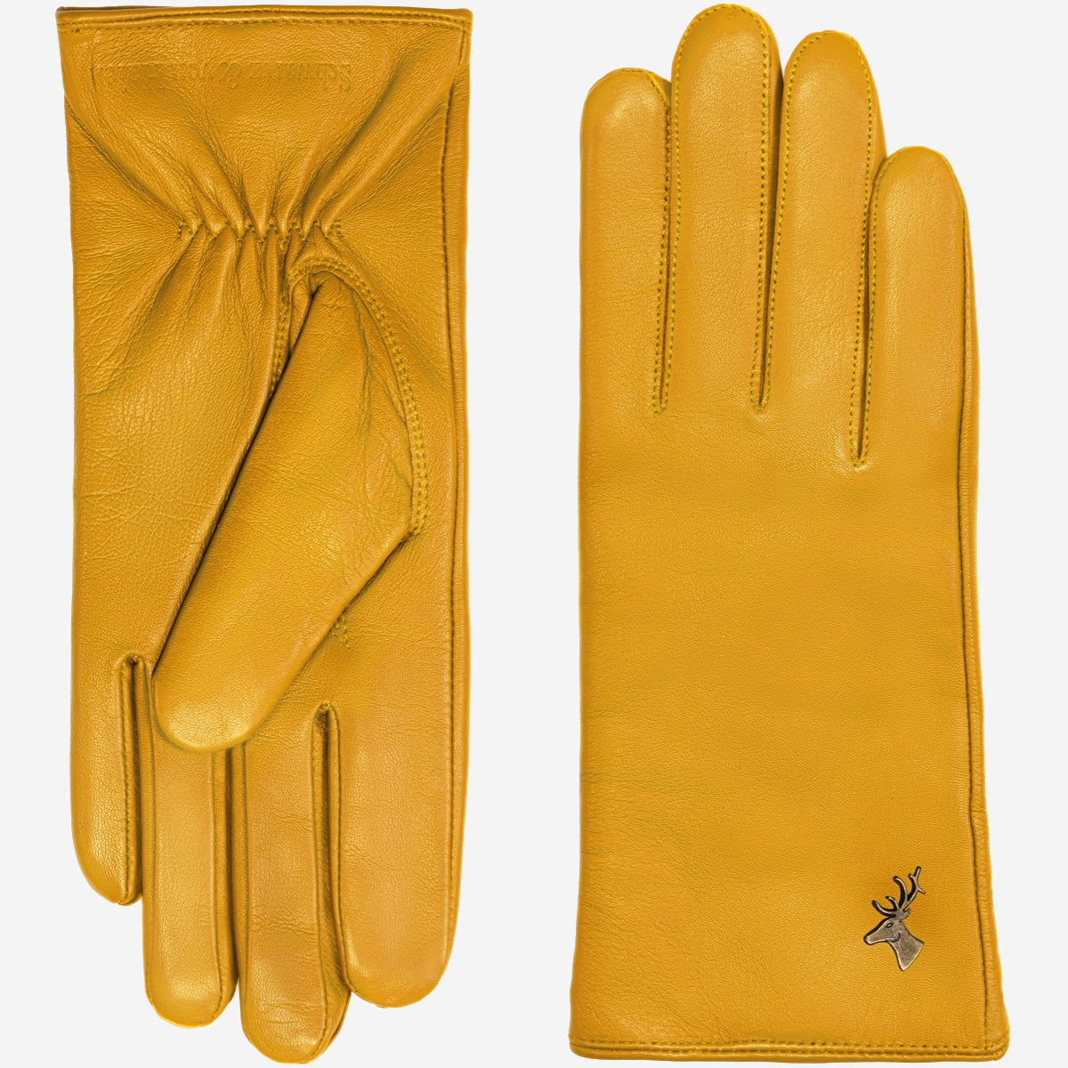 Ivy (jaune) - Gants tactiles en cuir de mouton et doublure en laine/cachemire - Schwartz & von Halen FR - Gants en Cuir - 2