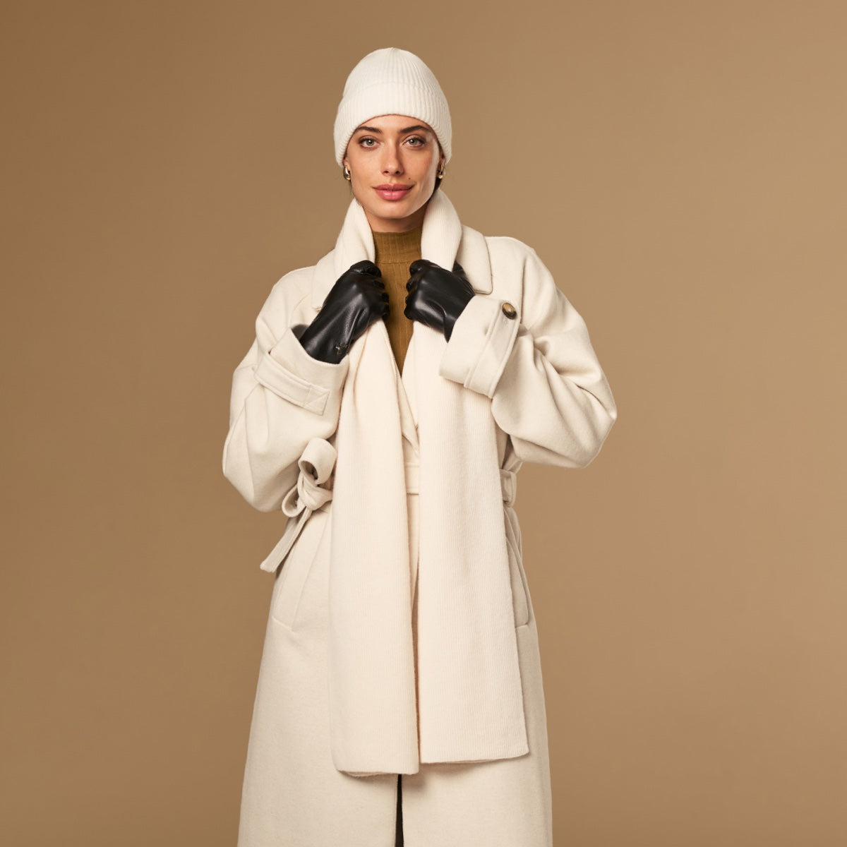 Charlie (crème) – luxueuse écharpe en laine mérinos douce (unisexe) - Schwartz & von Halen FR - 1