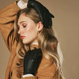 Sienna (noir) – Gants luxueux en cuir de cerf américain doublés en 100 % cachemire