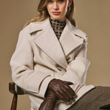 Sienna (marron) – Gants luxueux en cuir de cerf américain doublés en 100 % cachemire