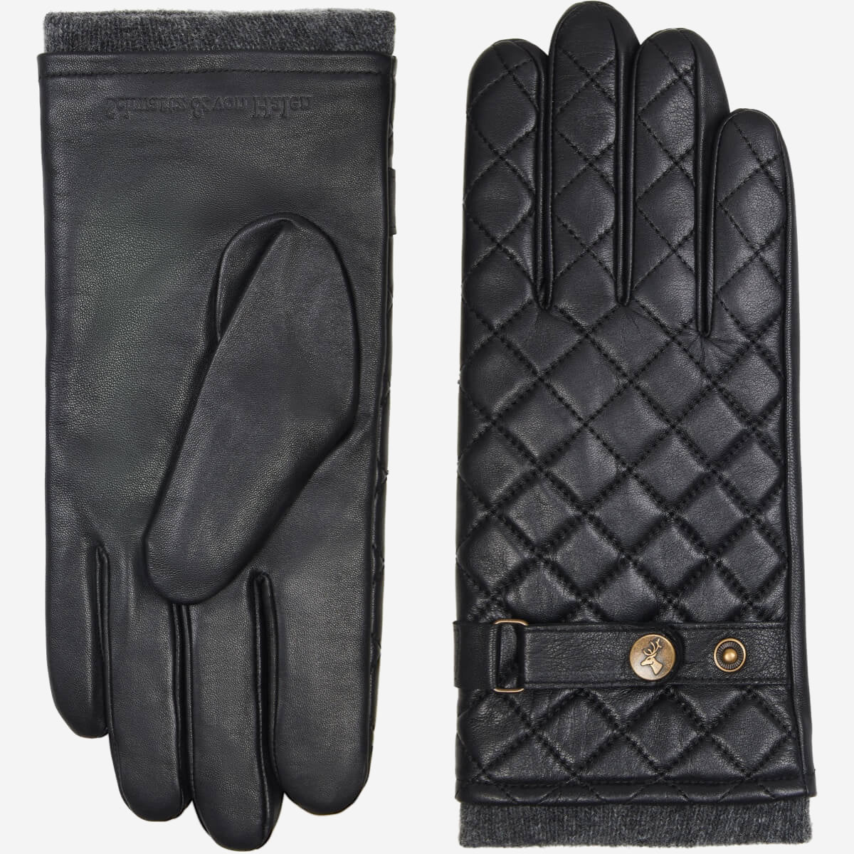 Smith (noir) - Gants en peau de mouton avec bouton-pression & fonction écran tactile - Schwartz & von Halen FR - Gants en Cuir - 2