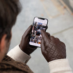 Smith (marron) - Gants en peau de mouton avec bouton-pression & fonction écran tactile - Schwartz & von Halen FR - Gants en Cuir - 6