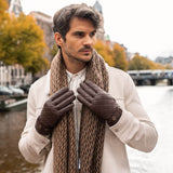 Smith (marron) - Gants en peau de mouton avec bouton-pression & fonction écran tactile - Schwartz & von Halen FR - Gants en Cuir - 7