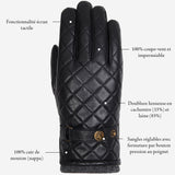 Smith (noir) - Gants en peau de mouton avec bouton-pression & fonction écran tactile - Schwartz & von Halen FR - Gants en Cuir - 10
