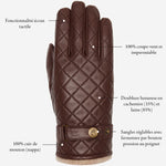Smith (marron) - Gants en peau de mouton avec bouton-pression & fonction écran tactile - Schwartz & von Halen FR - Gants en Cuir - 16