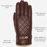 Smith (marron) - Gants en peau de mouton avec bouton-pression & fonction écran tactile - Schwartz & von Halen FR - Gants en Cuir - 16