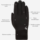 Spyder (noir) – Activity Gloves avec fonction tactile et antidérapant en silicone